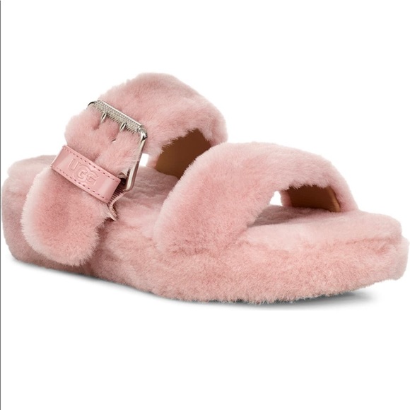 UGG Shoes - UGG Australia Fuzz Yeah pink Shearling slides 8